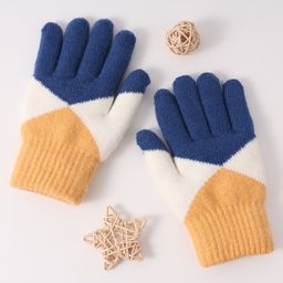 Pine Kids Woollen Gloves Set Colour Block Design - Multicolour-image-42