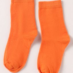 Mustang Cotton Knit Mid Calf Length Solid Color Socks - Orange-image-97