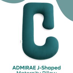 ADMIRAE Pregnancy Pillow | J-Shape, Maternity Pillows for Pregnancy Sleeping, Pregnancy Pillow for Women, Maternity Pillow with Ergonomic Design, Washable Velvet Cover-Peacock Green-image-3