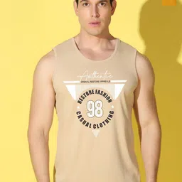 WOOSTRO Pack Of 2 Printed Super Combed Cotton Gym Vests VWS26(98 RUST)(98 MUSTARD)-17
