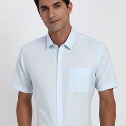 Peter England Checked Spread Collar Formal Shirt-image-94