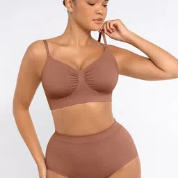 SHOP THE EDIT High Waist Seamless Tummy Control Thong Shapewear-image-99