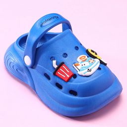Babyoye Clogs with Backstrap Beach Theme Applique - Blue image 3
