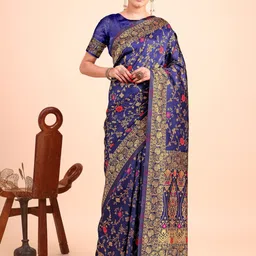 SAREEFLAME Floral Zari Art Silk Designer Kanjeevaram Saree-picture-51