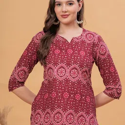k d fab Women Ethnic Motifs Printed Pure Cotton Kurti-image-21