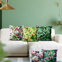 ArtzFolio Multicoloured Set of 5 Velvet Square Cushion Covers-41