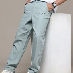 The Roadster Life Co. Men Relaxed Fit Pure Cotton Cargos Trousers-picture-19
