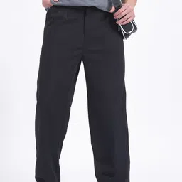 glitchez Men Essential Drip Self-Textured Pleated Detail Relaxed Fit Trousers-picture-45