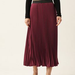 WISSTLER Accordion Pleated Flared Midi Skirt-image-27