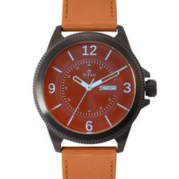 Titan Men Reflective Dial & Leather Straps Analogue Watch NR1701NL01-image-54