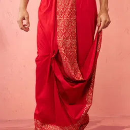 VASTRAMAY Men Ethnic Motifs Border Dhotis-picture-9