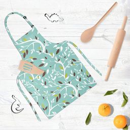 ArtzFolio Kids Blue & White Printed Cotton Aprons-image-121