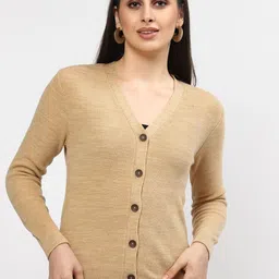 Kalt Women V-Neck Acrylic Cardigan-image-61