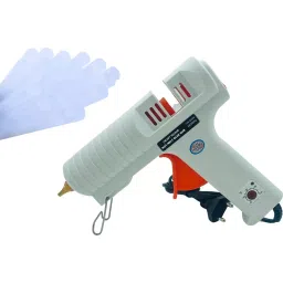 CRAFTYGUN 150 W Trigger Feed Hot Glue Gun White with 15 Stick, FD-150 W-26