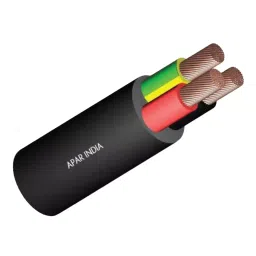 Apar Shakti 100 m Multicore Flexible Cable 2 Core 95.00 Sq. mm Black PVC Insulated and FR-LSH PVC Sheathed-image-1