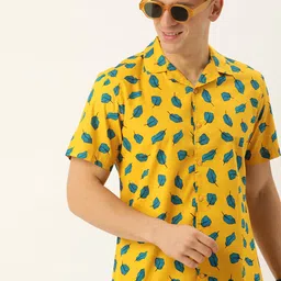 Mast & Harbour Men Classic Slim Fit Floral Printed Opaque Casual Shirt-picture-16