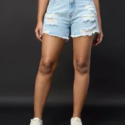 FREAKINS Women Washed High-Rise Denim Shorts Technology-image-36