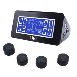 iLife Universal Solar Wireless Tyre Pressure Monitoring System with 4 DIY External Cap Sensors-image-41