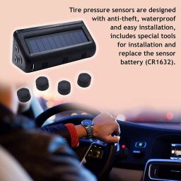 iLife Universal Solar Wireless Tyre Pressure Monitoring System with 4 DIY External Cap Sensors image 4