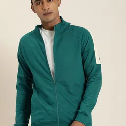 Difference of Opinion Men Green Colourblocked Sweatshirt-image-38