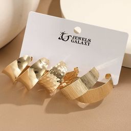 Jewels Galaxy Contemporary Half Hoop Earrings-24