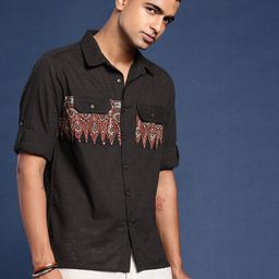 Taavi Ajrakh Printed Pure Cotton Shirt-image-46