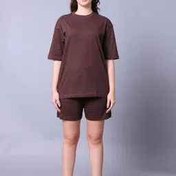 Lazy Lush Round Neck T-Shirt With Shorts Co-Ords-58