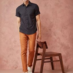 Fabindia Men Spread Collar Solid Cotton Slim Fit Casual Shirt-image-44