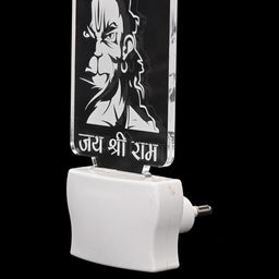 SOMIL Green & Blue Acrylic Hanuman Printed Glass With LED Night Lamp-image-69