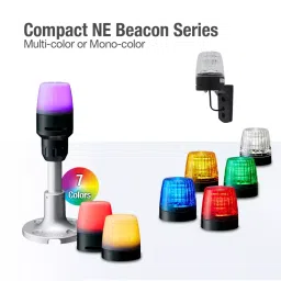Patlite 56 mm Multicolor Beacon with Buzzer 24 V DC, 88 dB and IP65 Rating, NE-M1ANB-M image 4