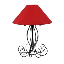 Tucasa TC-85 17 Inch Red Print Table Lamp with Metal Base-picture-37