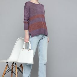 Chemistry Striped Drop-Shoulder Sleeves Pullover-image-78