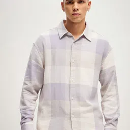 THE BEAR HOUSE Men Checked Oversized Pure Cotton Casual Shirt-image-67