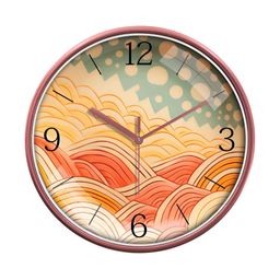 RANDOM Rose Gold & Yellow Printed Contemporary Wall Clock-22