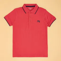 Pantaloons Junior Boys Solid Polo Collar Cotton T-shirt-picture-2
