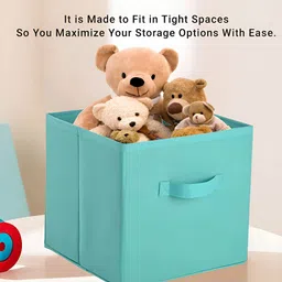 Aura Green Set Of 3 Regular Square Foldable & Multipurpose Wardrobe Storage Box image 5