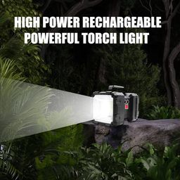 skytag SKYTAG’S 2 in 1 High Power Rechargeable Powerful Torch Light, with 3 Mode Search Lights and 4 Mode Flood Light with Emergency Mobile Charging Port, Water Resistant High Power L2 LED + 45 SMD image 2