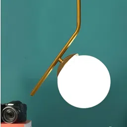GAUVIK Gold-Toned & White Glass Ceiling Lamp-26