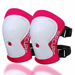 Jaspo Secure Hybrid Knee Guards for Skating Cycling Skateboarding Roller Skating Inline Skate, Running Pink - Large-27