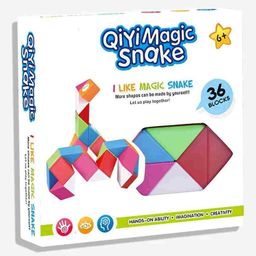 NEGOCIO Magic Snake 36 Blocks Geometric Brain Teaser Ruler Cube Wedges Twist Puzzle Toy - COLOR MAY VARY-19