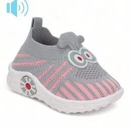 Lil Lollipop Mesh Detailed Slip On Musical Shoes - Grey-image-87