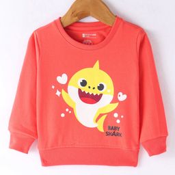 Bodycare Terry Knit Full Sleeves T-Shirt with Baby Shark Print - Coral-picture-39