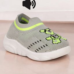 Lil Lollipop Animal Designed Slip On Musical Shoes - Grey-image-58