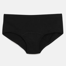 Mackly Cotton Elastane Solid Leak Proof Panty - Black-image-74