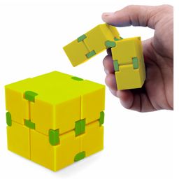Aditi Toys Infinity Cube Fidget Toy Stress Relieving Fidgeting Game for Kids and Adults, Durable ABS Plastic Safe Material Sensory Toys, Unique Gadget for Anxiety Relief Easy to Carry, Above 3+ Age (Yellow)-99