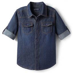 Pine Kids Denim Woven Full Sleeves Washed Shirt - Navy Blue-picture-10
