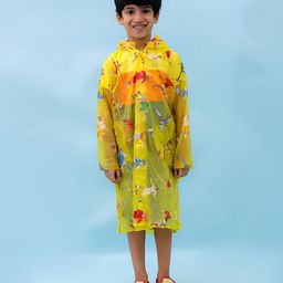 M'andy Full Sleeves Football Players Printed Hooded Raincoat - Yellow-image-99