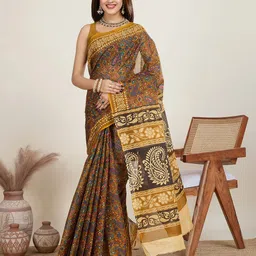 SHANVIKA Kalamkari Pure Cotton Saree-image-72