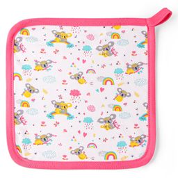 Babyhug Cotton Double Layer Wash Cloth Animal & Floral Print Pack of 3 - Multicolor image 2