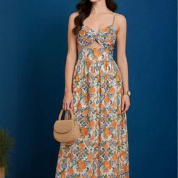 Mast & Harbour Floral Printed Crepe Fit & Flare Maxi Dress-picture-25